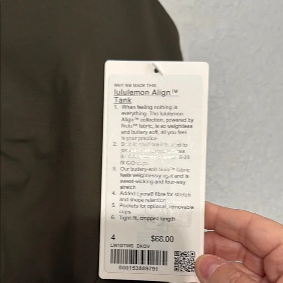 Lululemon Align Tank Top *light support A/B cup in dark olive size 4 - Picture 4 of 7